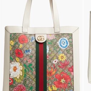 Gucci Large Ophidia Floral GG Supreme Leather & Canvas Tote Bag